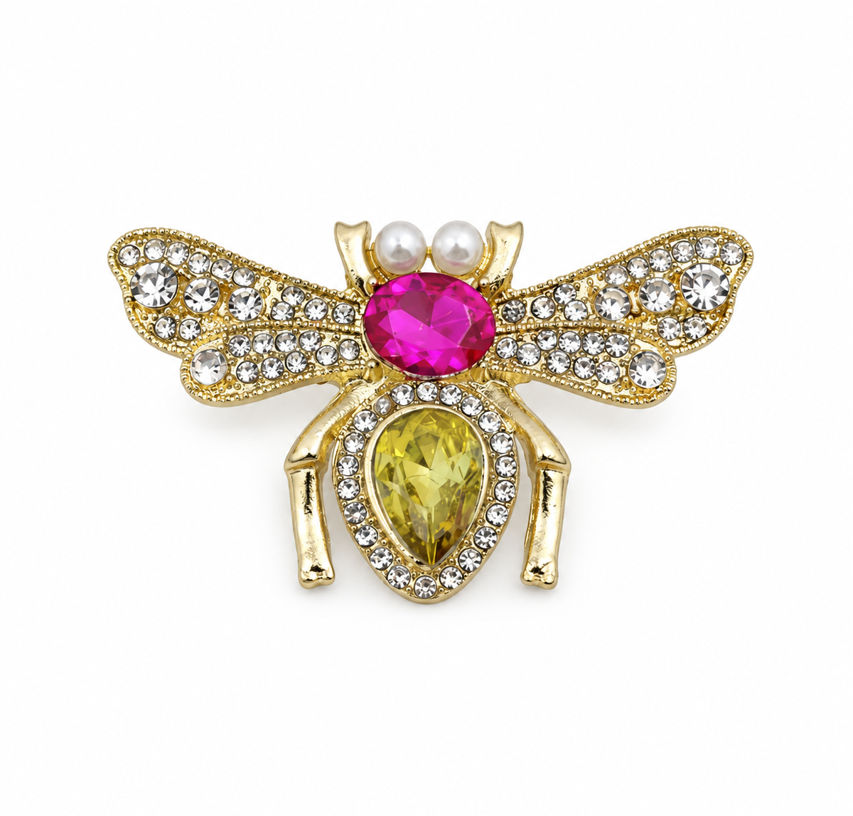 Broche Abelha com Pedras Coloridas