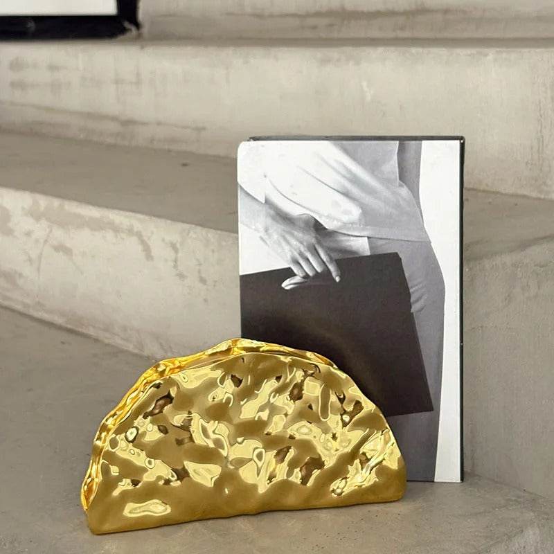 Bolsa Clutch Dourada Luxuosa com Alça